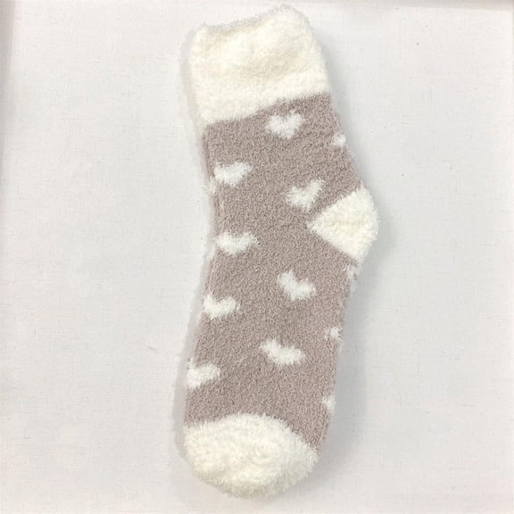 Women's Soft Fluffy Warm Bed Socks Ladies Winter Love Coral Velvet Ladies Home Floor Slipper Plush Thicken Fuzzy Fleece Socks