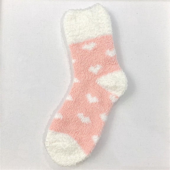 Women's Soft Fluffy Warm Bed Socks Ladies Winter Love Coral Velvet Ladies Home Floor Slipper Plush Thicken Fuzzy Fleece Socks