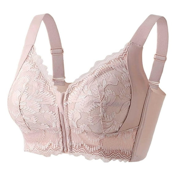 Women's Soft Front Zip Wireless Lifting Shaping Comfort Bra