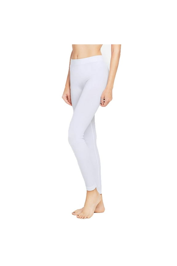 Women's Soft Full Length Workout Leggings Yoga Opaque Slim Pants White
