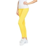 MOPAS Women's Soft Full Length Workout Leggings Yoga Opaque Slim Pants Yellow