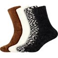 thumbnail image 1 of Women's Soft Fuzzy Warm Cozy Winter Casual Vintage Thick Thermal Cabin Knit Slipper Socks - Assortment C - 4 Pairs, 1 of 8