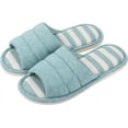 thumbnail image 1 of Women's Soft Indoor Slippers Open Toe Cotton Memory Foam Slip on Home Shoes House Slippers, 1 of 7