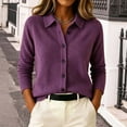 thumbnail image 1 of Women's Soft Knit Cardigan Jacket Button Down Long Sleeve Collared Sweater Coat Casual Winter Layering Tops For Daily Wear, 1 of 5