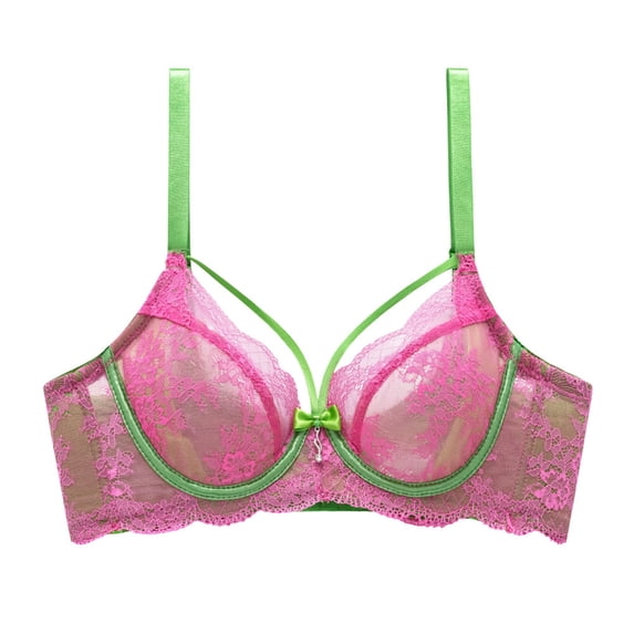 Women's Soft Lace Bra Push up Unlined Underwire Sheer Bralette XXL