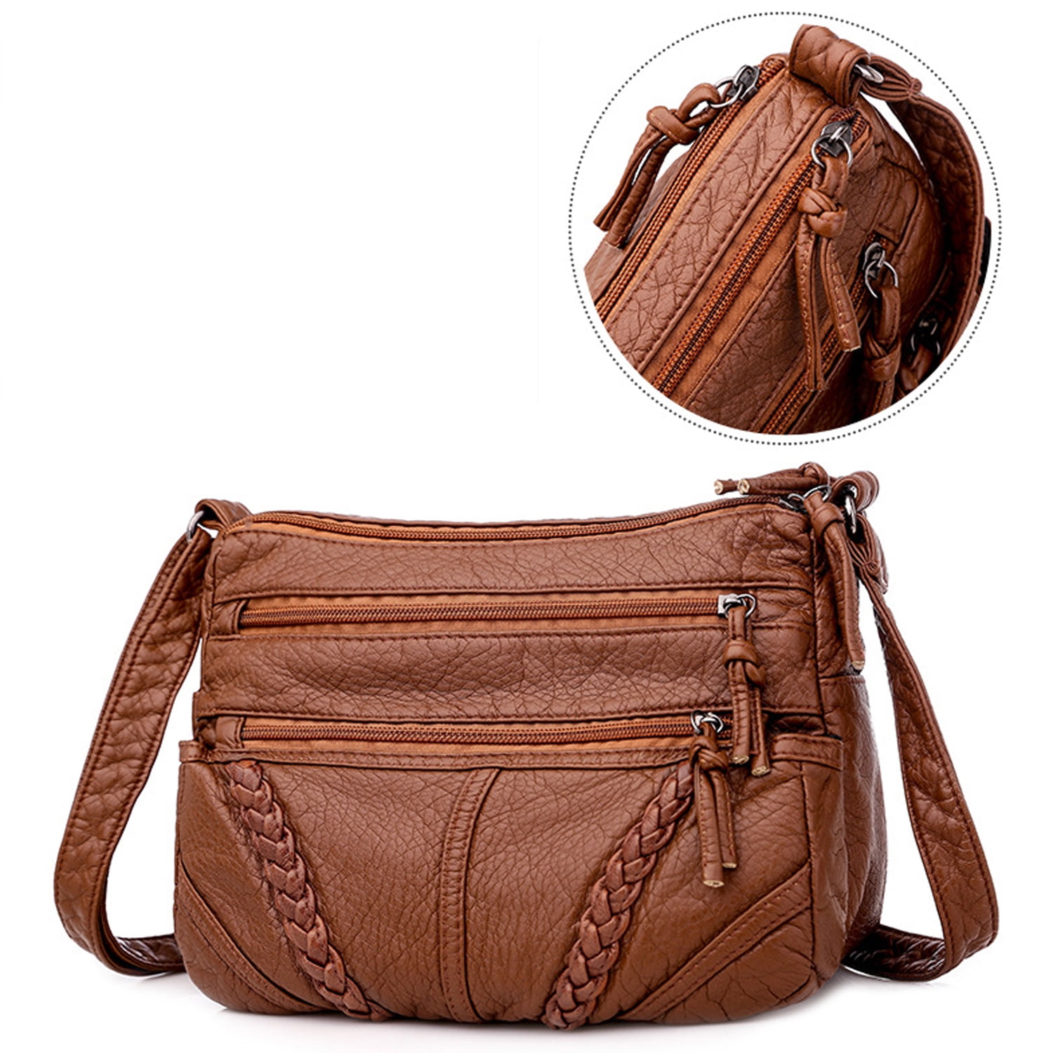 Women s Soft Leather Bag With Large Capacity Walmart