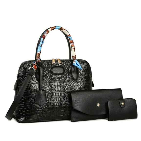 Women's Soft Leather Crocodile Handbag Stylish Design Satchel Handbags for Women Fashion Purse Tote Bags