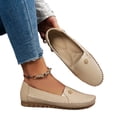 thumbnail image 1 of Women’s Soft Leather Loafers Slip On Flats Comfort Walking Casual Driving Shoes Plus Size, 1 of 6