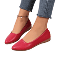thumbnail image 1 of Women's Soft Leather Round Toe Slip-On Flats with Minimalist Design Elegant Lightweight Walking Shoes, 1 of 5
