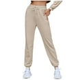 thumbnail image 1 of Women's Soft Lightweight Skinny Solid Soft Stretch Pockets Sweatpants, 1 of 5