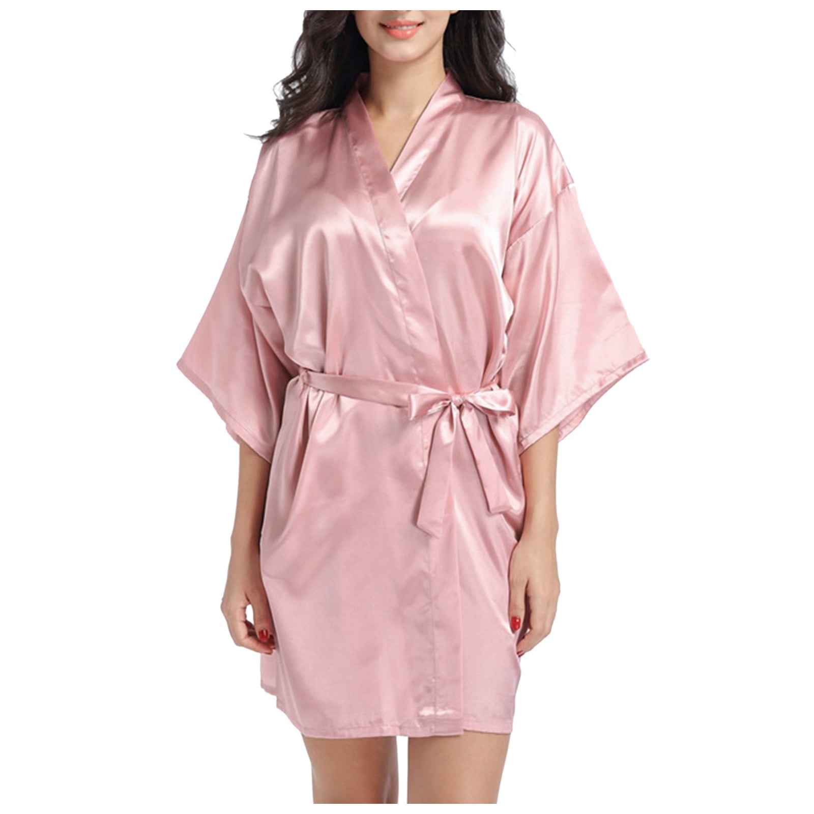 Women's Soft Long Satin Robes Long Silk Robes Full Length Robes Kimonos ...
