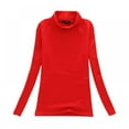 thumbnail image 1 of Women's Soft Long Sleeve Slim Basic Turtleneck Lightweight Pullover Tops, 1 of 3
