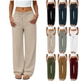 thumbnail image 1 of Women's Soft Nylon Spandex Stretch Pants, Mid-Waisted Tummy Control Wide Leg Fit, With Functional Side Pockets, Running, Walking, Yoga, Workout & Everyday Casual | TruHer,Wine S, 1 of 9
