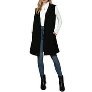 FASHIONSTREAM Women's Soft Open Front Sleeveless Vest with Notched Collar