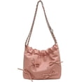 thumbnail image 1 of Women's Soft PU Leather Shoulder Bag Y2K Bow Bucket Totes Hobo Handbag Fashion Purse Satchel with Chain, 1 of 9