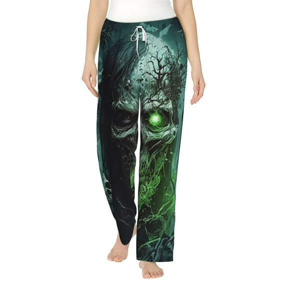 Women's Soft Pajama Pants Comfy Long Sleep Lounge Pockets, Skull Zombies Ghost Death Skulls