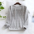 thumbnail image 1 of Women's Soft Pajama Tops Warm Winter Thickened Flannel Sleepwear Fuzzy Fleece Pullover Loungewear Shirts New Oversized Sleep Shirts for Women Gray XL, 1 of 9