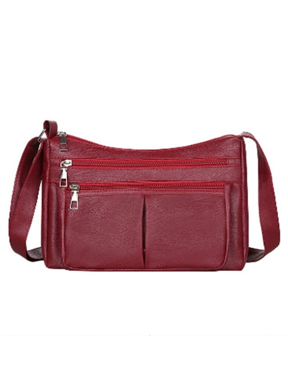 Women's Soft Pebbled Faux Leather Crossbody Bags Purses Multi Pocket Sling Messenger Shoulder Bags