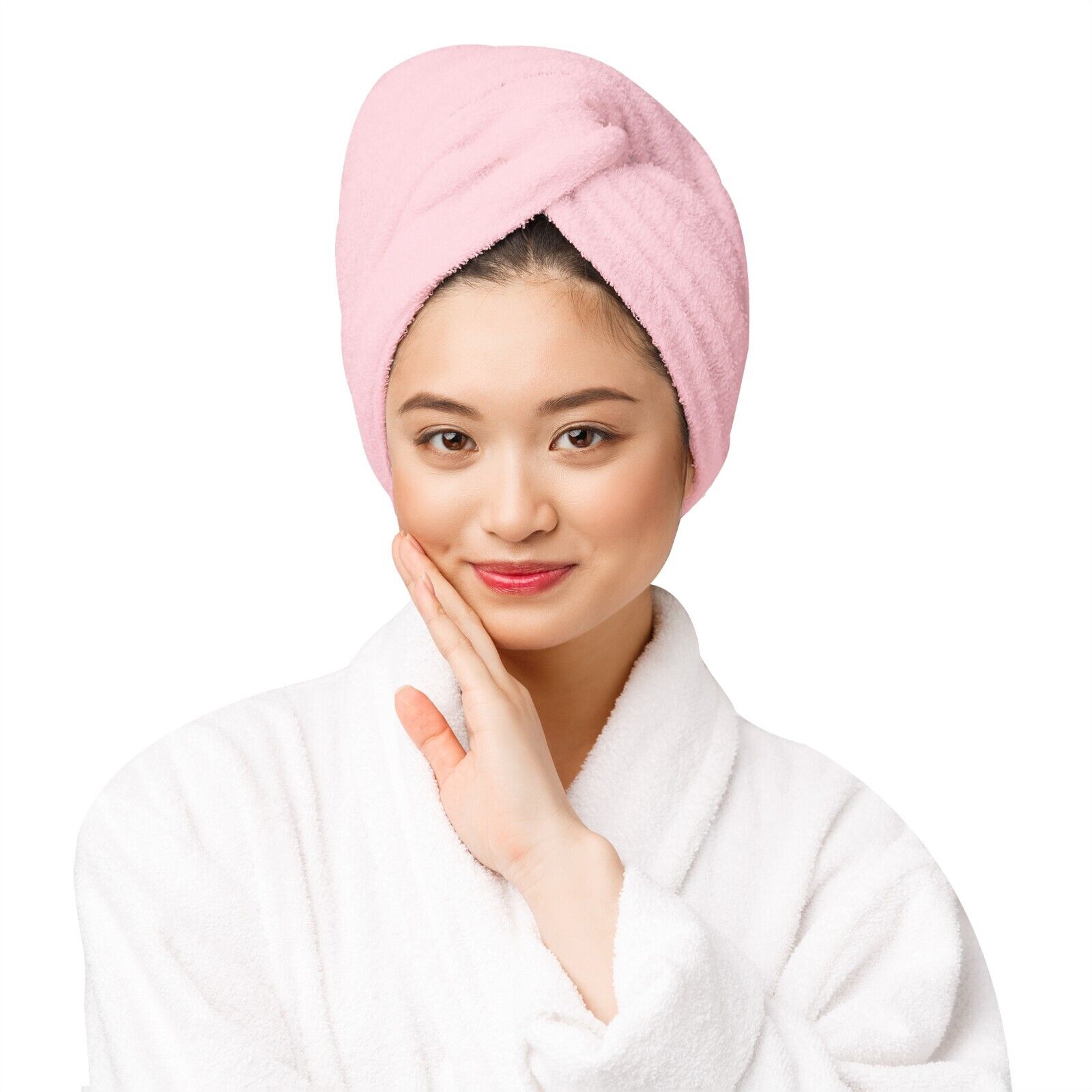 Women's Soft Plush Absorbent Microfiber Twist & Tie Hair Drying Towel