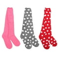 thumbnail image 1 of Women's Soft Plush Cozy Warm Plush Microfiber Fuzzy Knee High Solid Color Polka Dot Socks - XL - Assortment 4 - 3 Pair Value Pack, 1 of 4