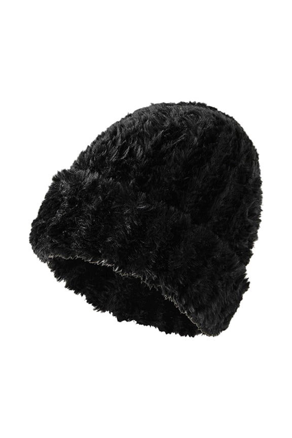Women's Soft Plush Slouchy Wool Cap Lazy Type Elastic Hat For Daily Wear And Warm In Autumn And Winter