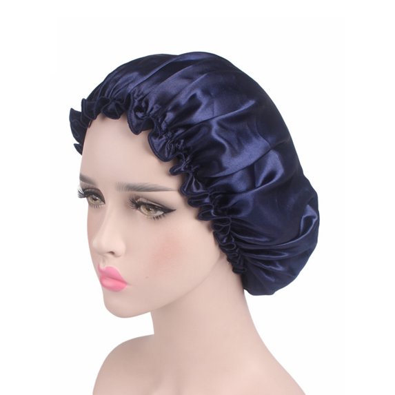 Women's Soft Pure Satin Silk Sleeping Caps Night Sleep Hats Hair Scarves Bonnet