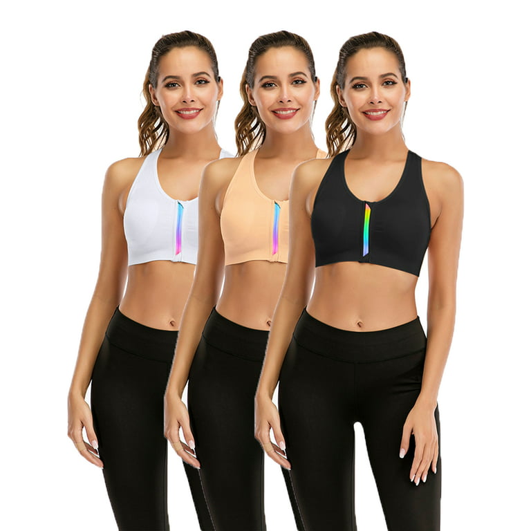 Buy Padded Sports Bra Running Gym Yoga Workout Exercise Top Non-removable  Cups Medium Support Racerback Wireless Online in India 