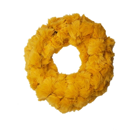 Women's Soft Ruffle Faux Fur Neck Warmer Collar Scarf, Mustard