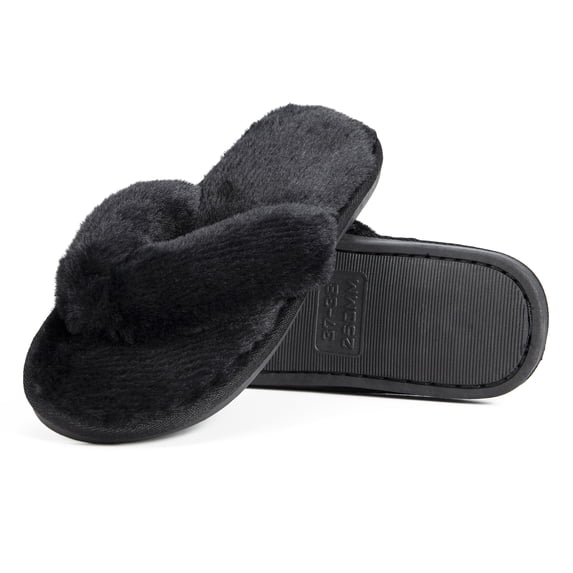 Women's Soft Sandals House Shoes Cotton Plush Flops Flat Fur Slippers For Walking Around The Backyard House