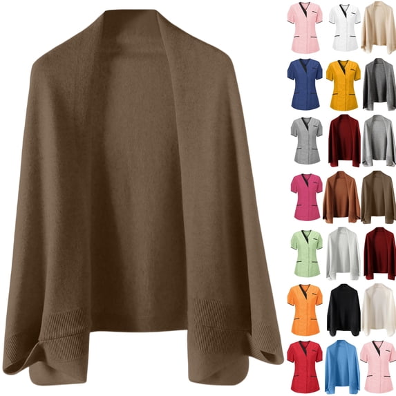 Women's Soft Shawls and Wraps Knitted Warm Shawl With Sleeves Fashion Shawl Wrap Lightweight Open Front Poncho 2026,Light Purple Free Size