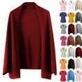 thumbnail image 1 of Women's Soft Shawls and Wraps Knitted Warm Shawl With Sleeves Fashion Shawl Wrap Lightweight Open Front Poncho 2026,Wine Free Size, 1 of 3
