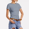 thumbnail image 1 of Women's Soft Short Sleeve T-Shirt, Crew Neck Top Slim Fit Basic Tee for Summer Casual Y2k Everyday Wear 2026 Summer Outfits(OTHER1,XXXXL), 1 of 5
