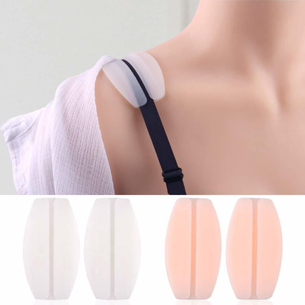 Qfeley Silicone Bra Strap Cushions Holder, 4 Pairs Non-Slip Shoulder  Protectors Pads Women's Bra Strap Pads for Women Ease Shoulder Discomfort