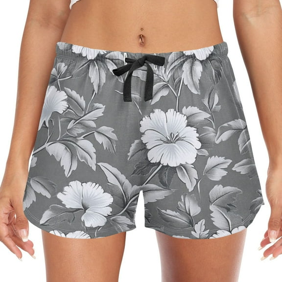 Women's Soft Sleep Shorts Relaxed Fit Lounge Pajama Bottoms Shorts for Women Pajama for Home and Comfort Old-fashioned Floral Pattern
