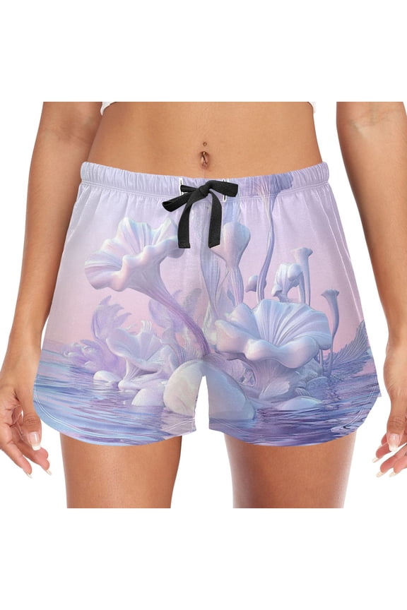 Women's Soft Sleep Shorts Relaxed Fit Lounge Pajama Bottoms Shorts for Women Pajama for Home and Comfort Purple Fantasy World