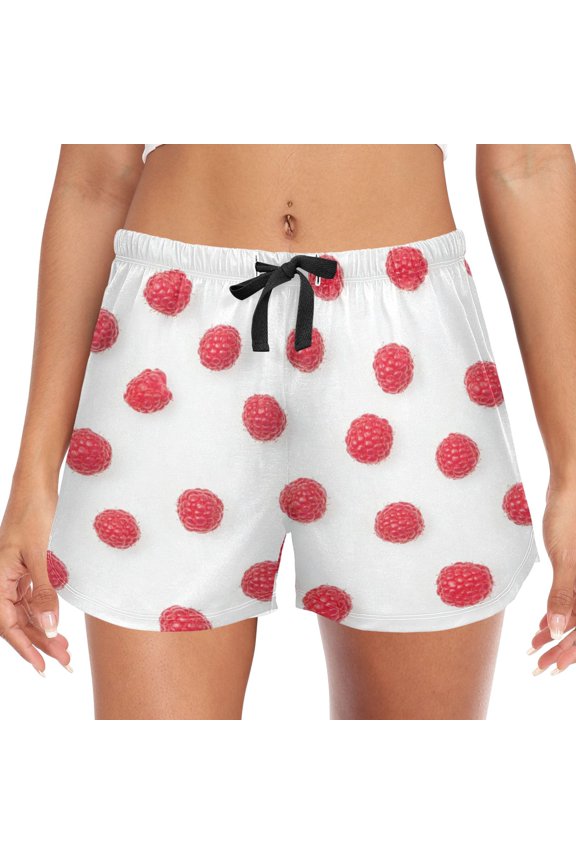 Women's Soft Sleep Shorts Relaxed Fit Lounge Pajama Bottoms Shorts for Women Pajama for Home and Comfort Red Dots