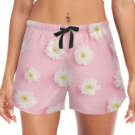 Women's Soft Sleep Shorts Relaxed Fit Lounge Pajama Bottoms Shorts for Women Pajama for Home and Comfort Small Yellow Daisy