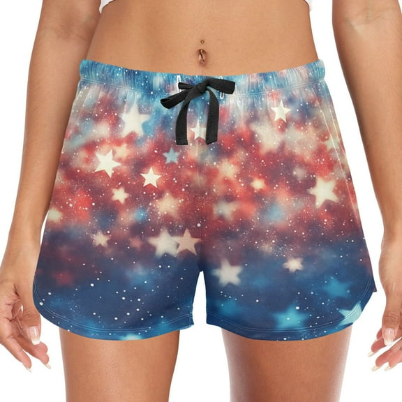 Women's Soft Sleep Shorts Relaxed Fit Lounge Pajama Bottoms Shorts for Women Pajama for Home and Comfort Stars and Sparkles
