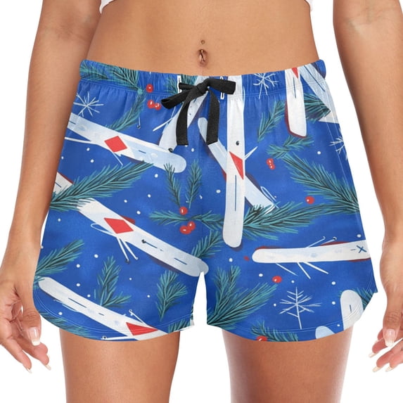 Women's Soft Sleep Shorts Relaxed Fit Lounge Pajama Bottoms Shorts for Women Pajama for Home and Comfort Tiny Skis