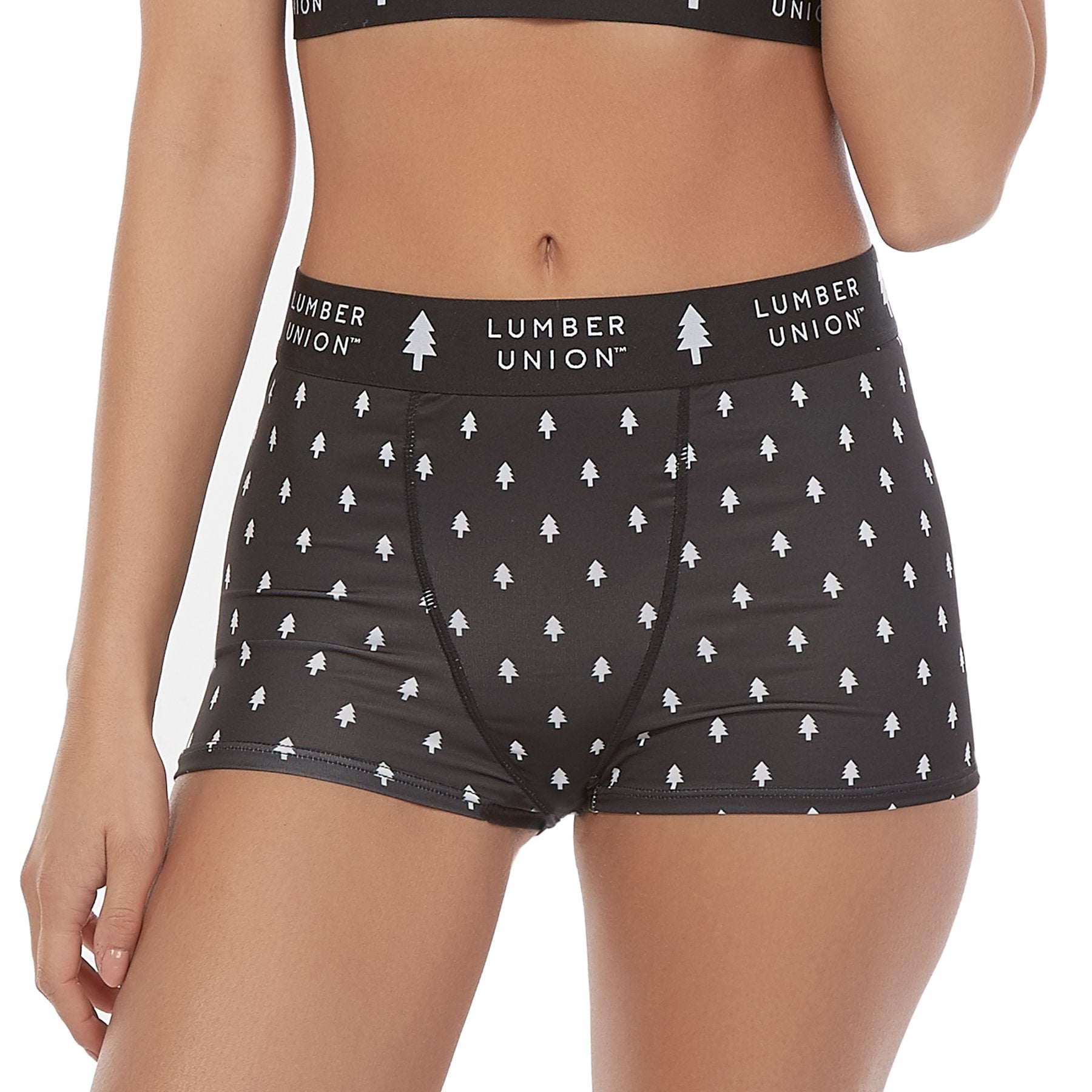 Women's Soft Spandex High Waisted Boyshort Signature Pattern Underwear