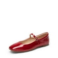 thumbnail image 1 of Women’s Soft Square Toe Mary Jane Ballerina Flats with Adjustable Ankle Strap, 1 of 5