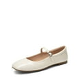 thumbnail image 1 of Women’s Soft Square Toe Mary Jane Ballerina Flats with Adjustable Ankle Strap, 1 of 5