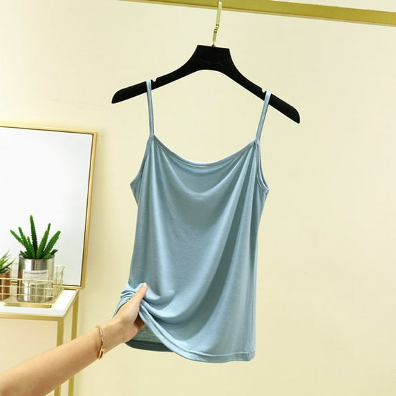 TYGHBN Women's Soft Strap Camisole Tank Top for Home and Casual Wear Comfortable Layering All Season Basic Undershirt Womens Long Tops for Layering Thick Strap Tops for Women Womens Crop Tops Loose