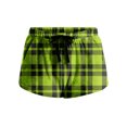 thumbnail image 1 of Women's Soft Stretch Flannel Casual Pajama Shorts with Side Pockets & Drawstring, Light Green, Size S, 1 of 5
