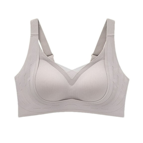 Women's Soft Support Sports Bra Push Up Gathered Bra No Steel Ring Seamless Bralettes Bra Everyday Sports Underwear Purple XL