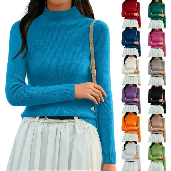 Women's Soft Turtleneck Knit Sweater Base Layer Top for Fall and Winter Wear, Perfect for Holiday Season and Daily Comfort, Warm and Elegant,Camel,2XL