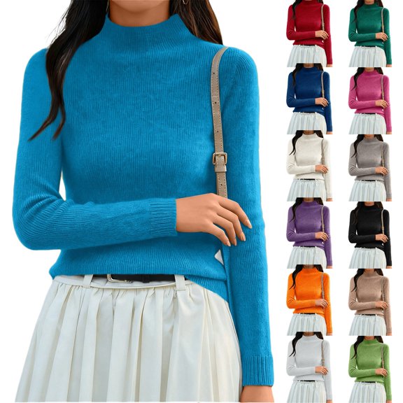 Women's Soft Turtleneck Knit Sweater Base Layer Top for Fall and Winter Wear, Perfect for Holiday Season and Daily Comfort, Warm and Elegant,Saffron,2XL