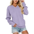thumbnail image 1 of Women's Soft V Neck Sweatshirt, Long Sleeve Cozy Pullover Tunic | CSEONE,Purple L, 1 of 6