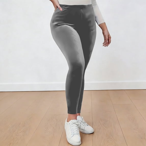 Women's Soft Velour Leggings High Waist Warm Winter Yoga Pants
