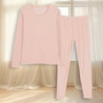 thumbnail image 1 of Women's Soft Velvet Pajama Set, Lightweight Long Sleeve Loungewear, Comfortable Round Neck Two Piece, Breathable Sleepwear Set, Cozy Home Wear Outfit Pink M, 1 of 9